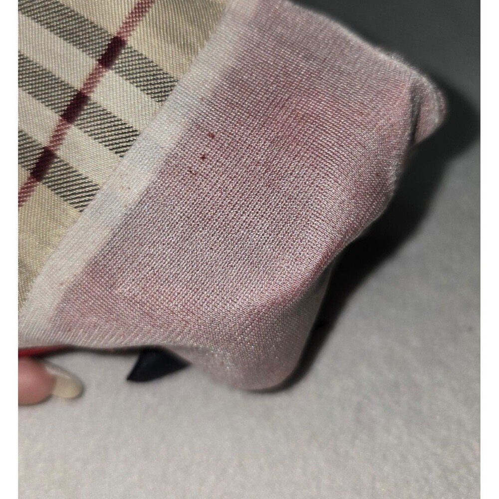 Burberry Red Leather with Nova check fabric & silk lining Gloves sz 7 - Picture 8 of 9